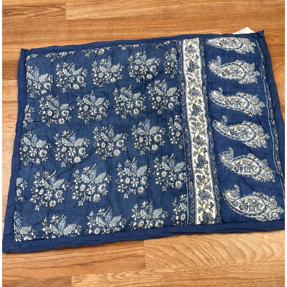 Pottery Barn Hawthorn Standard Cotton Pillow Sham, One Piece Blue 26x20in